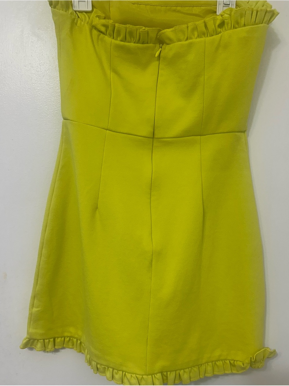 Lulu's Strapless Ruffle Trim Lime Dress - Picture 6 of 6